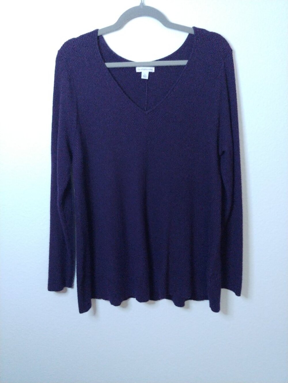 Croft & Barrow Purple Textured V-Neck Sweater